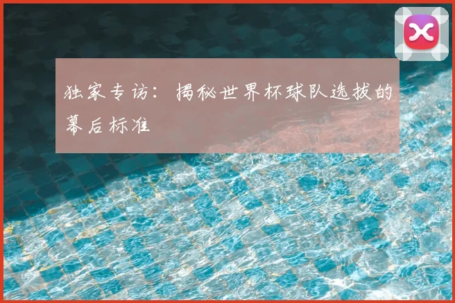 独家专访:揭秘世界杯球队选拔的幕后标准